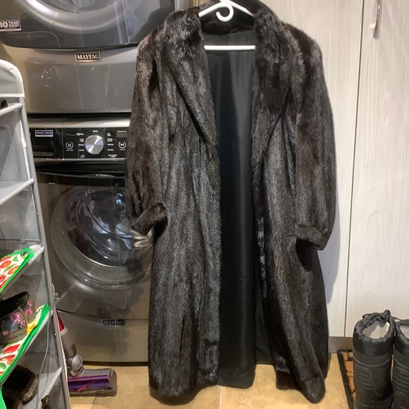 Womens Male Black Ranch Mink “swing” coat. Sz 16. - Picture 1 of 9